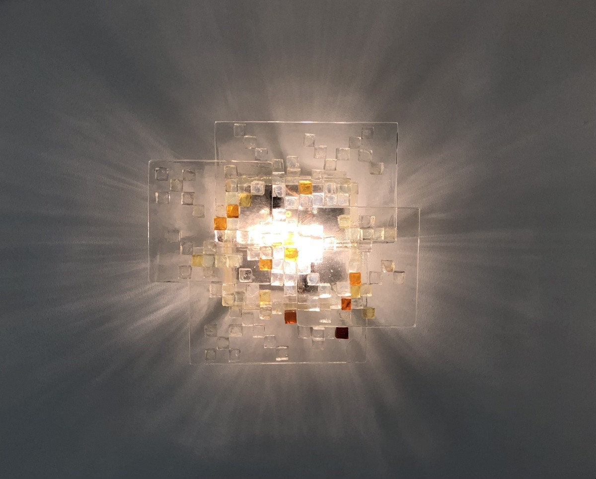 Applique en verre de Murano par Albano Poli pour Poliarte, Italie années 70-photo-1