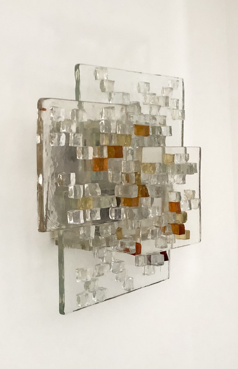 Applique en verre de Murano par Albano Poli pour Poliarte, Italie années 70