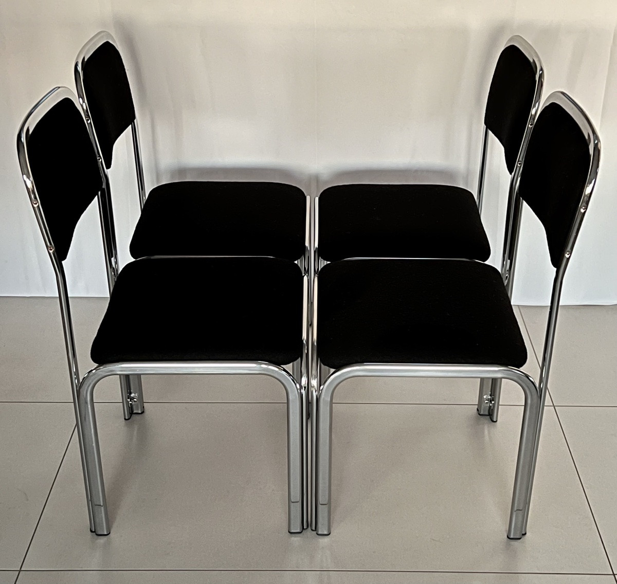 Chaises en métal chromé dans le style de Gastone Rinaldi, Italie années 70-photo-3