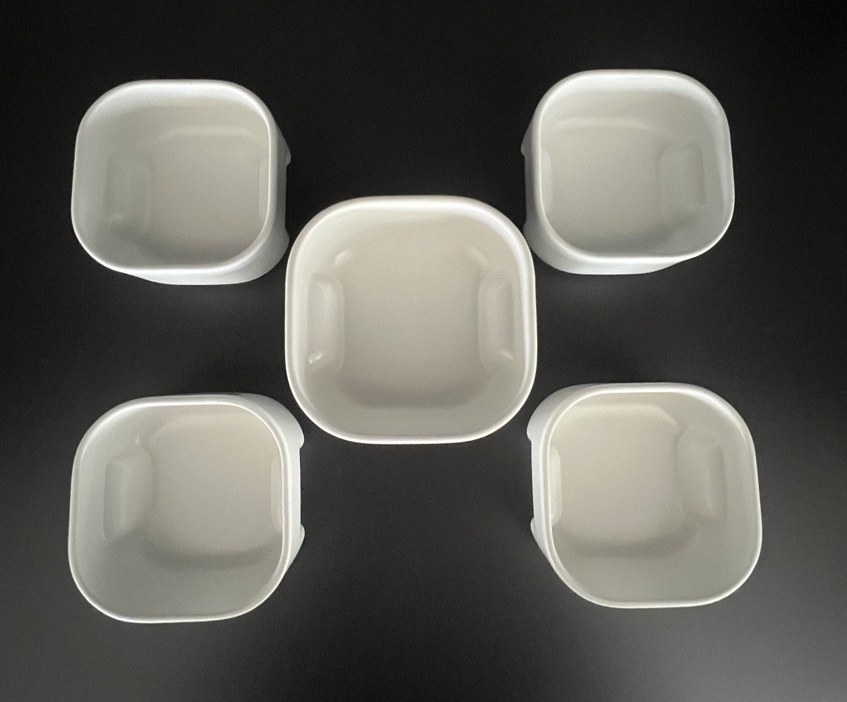 Bols, ramequins (x6) Square par Makio Hasuike pour Societa Ceramica Revelli, Italie 70's-photo-3