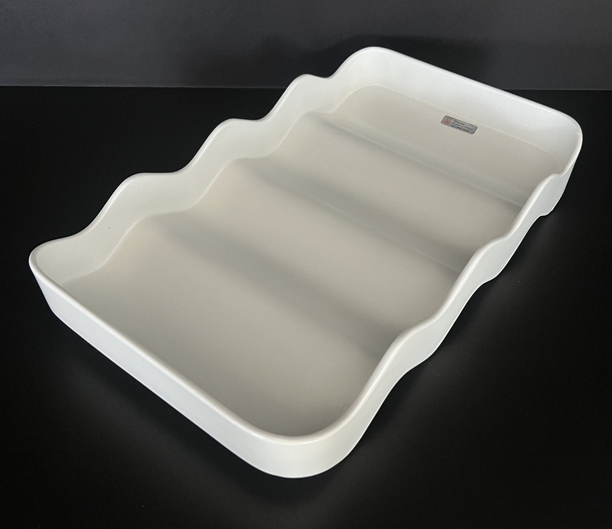Onda Model White Tray/trinket Tray By Makio Hasuike For Revelli, Italy, 1970s-photo-4