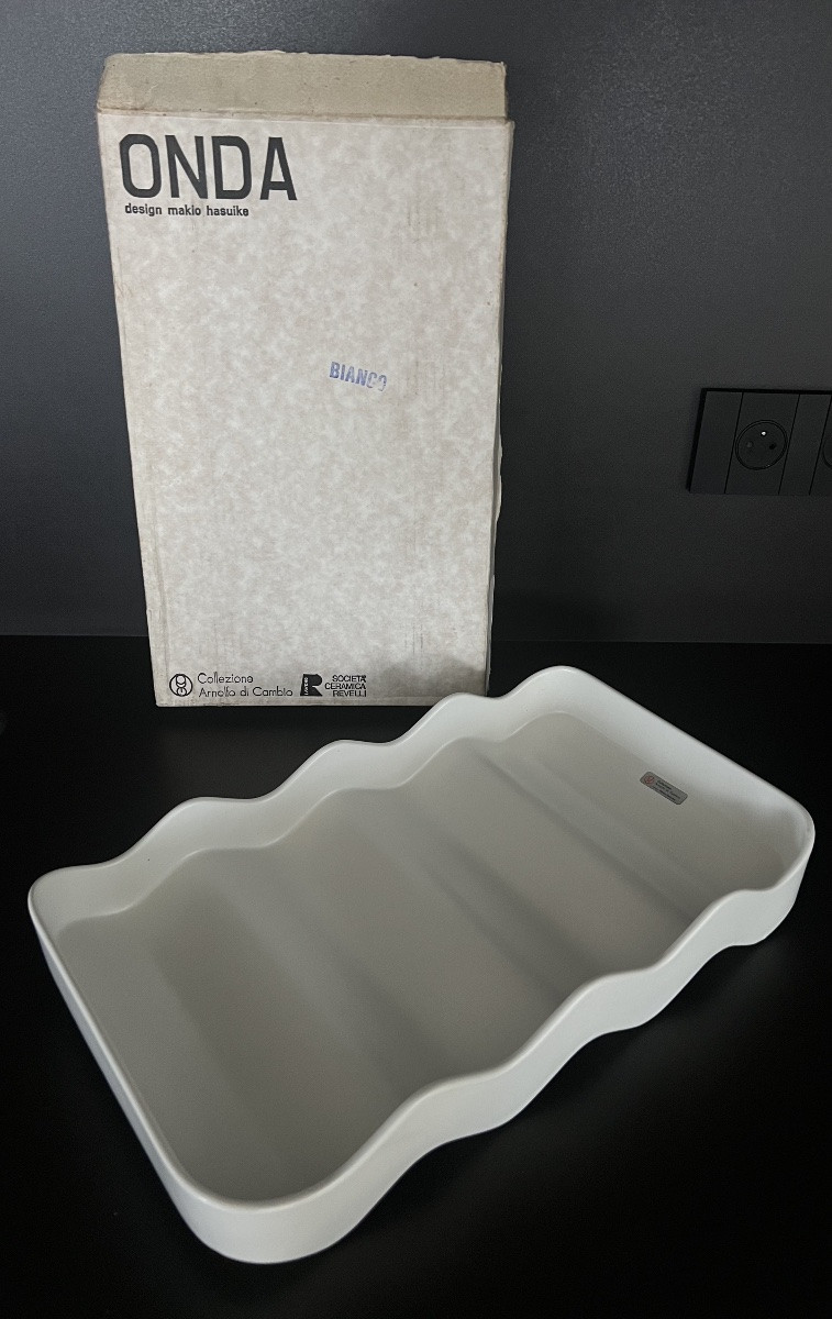 Onda Model White Tray/trinket Tray By Makio Hasuike For Revelli, Italy, 1970s-photo-6