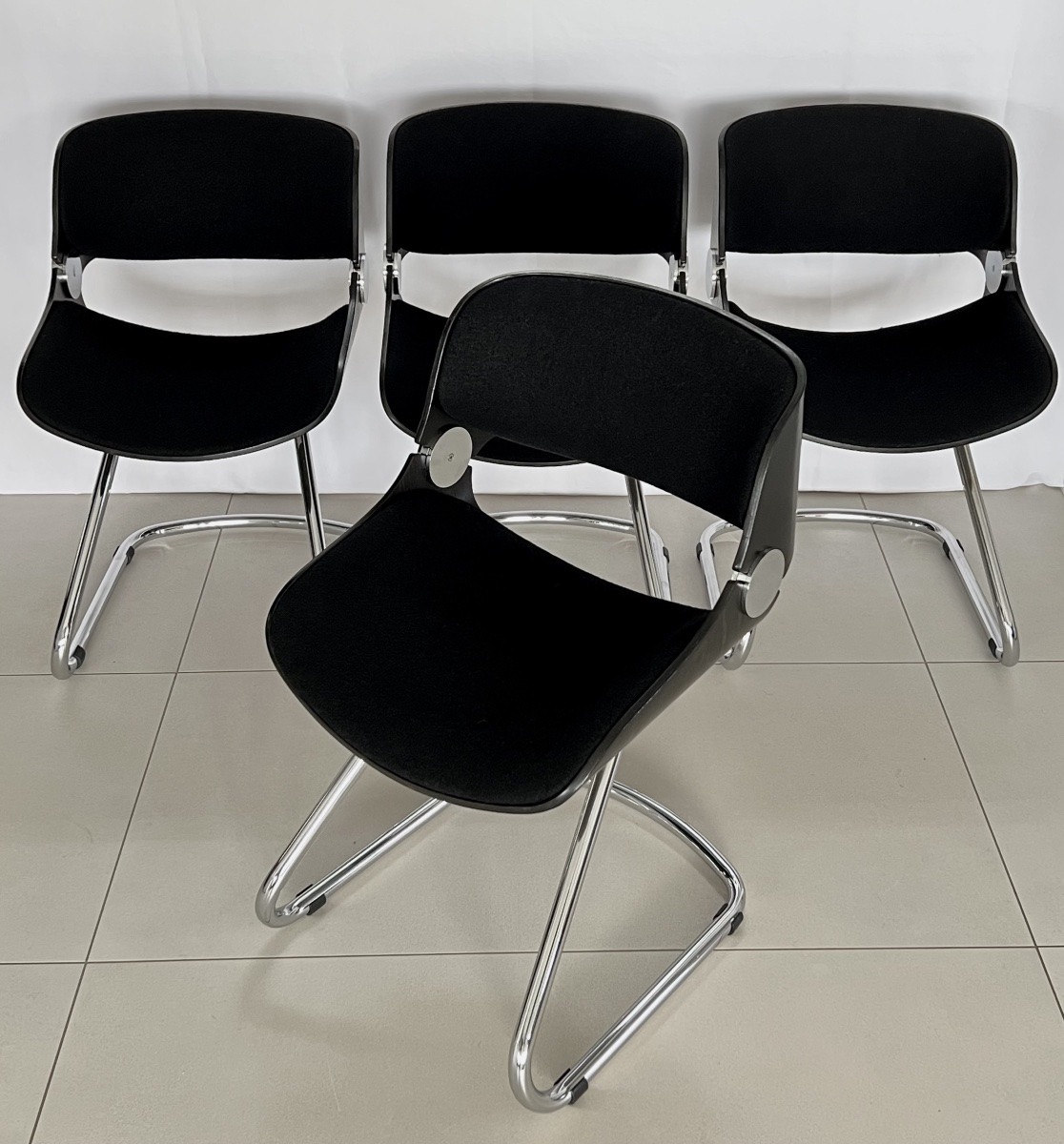 Chaise (x4) Baumann modèle Arpège attribuée à Etienne Fermigier, France années 70-photo-4