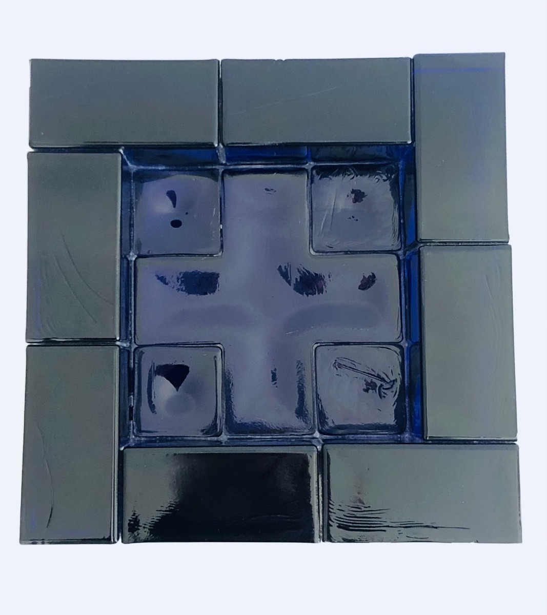 Centerpiece, Decorative Object In Blue Murano Glass, Italy, 1960s-photo-2