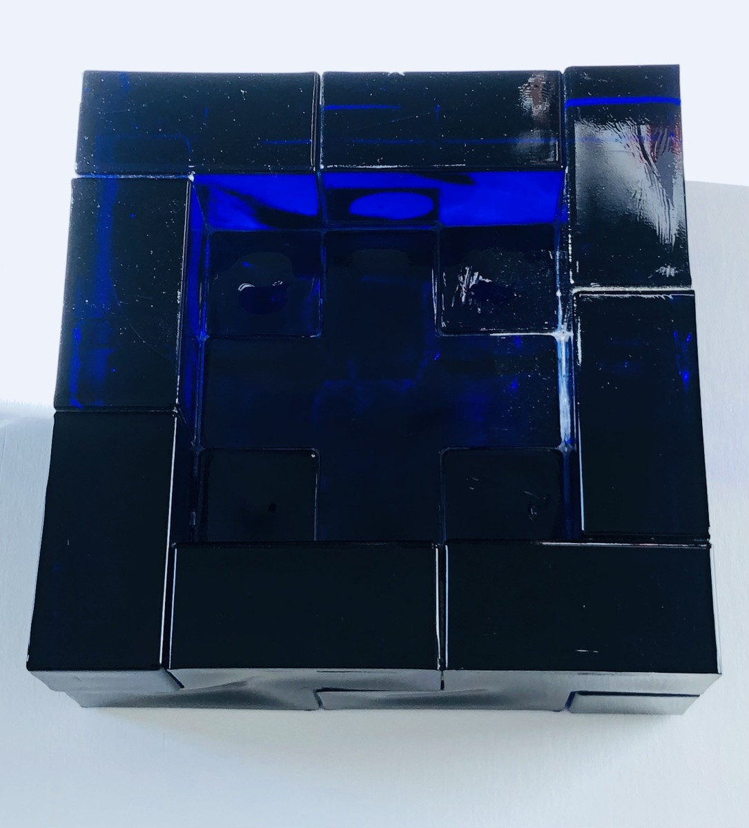 Centerpiece, Decorative Object In Blue Murano Glass, Italy, 1960s-photo-4