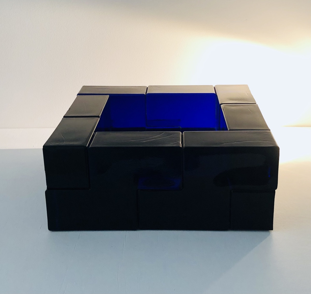 Centerpiece, Decorative Object In Blue Murano Glass, Italy, 1960s-photo-2