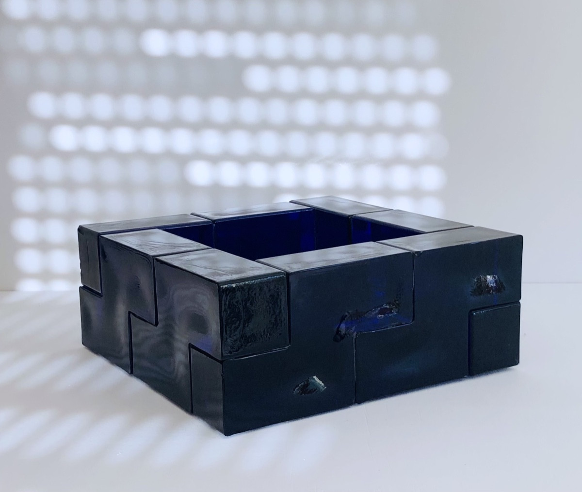 Centerpiece, Decorative Object In Blue Murano Glass, Italy, 1960s-photo-3