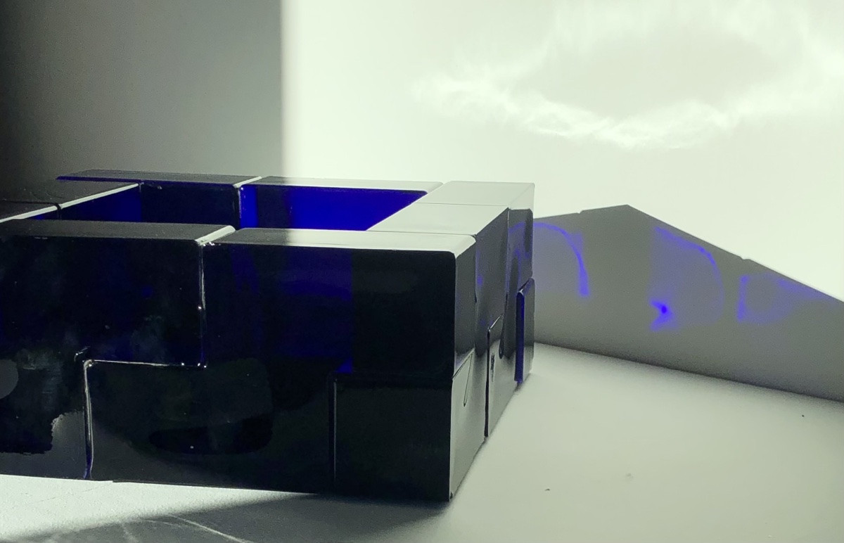 Centerpiece, Decorative Object In Blue Murano Glass, Italy, 1960s-photo-6