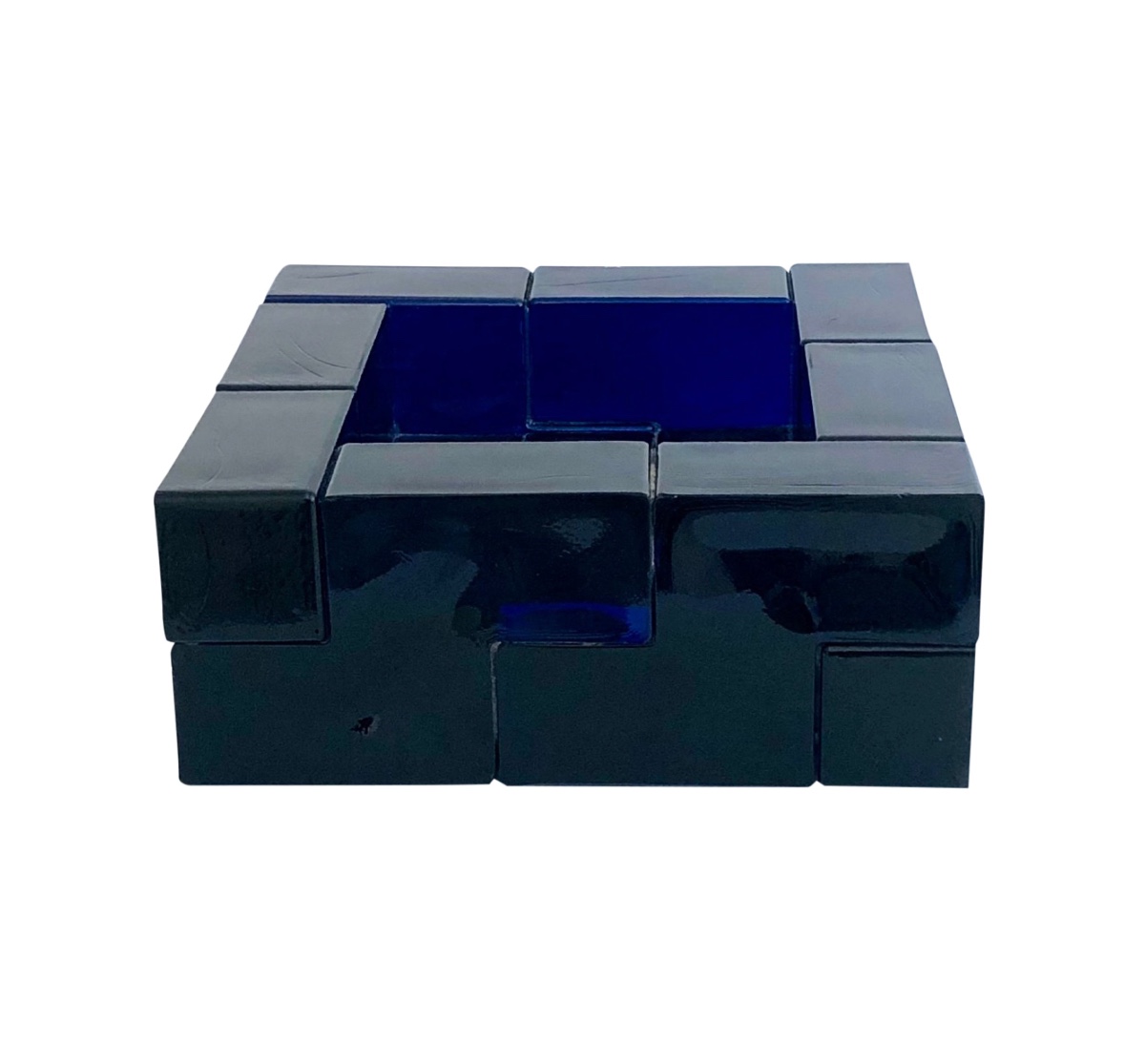 Centerpiece, Decorative Object In Blue Murano Glass, Italy, 1960s