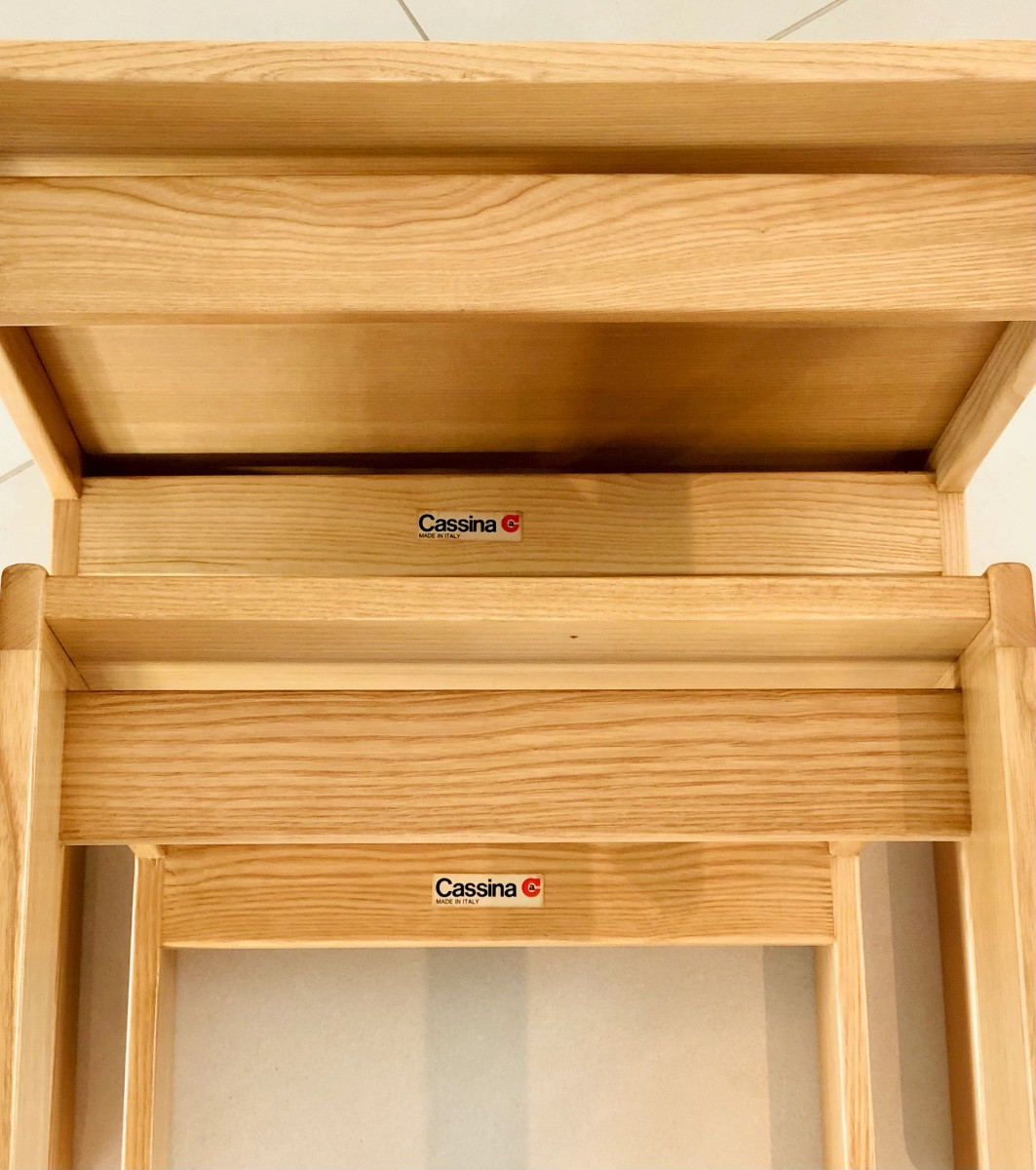 Nesting Tables In Ash, Model 777 By Afra & Tobia Scarpa For Cassina, Italy, 1960s.-photo-6