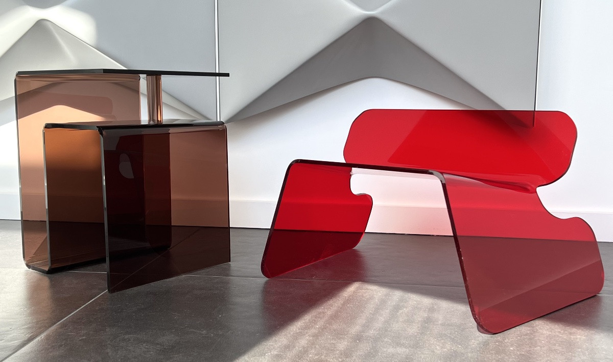 Red Plexiglass Chair In The Style Of Michel Dumas, France, 1970s-photo-2