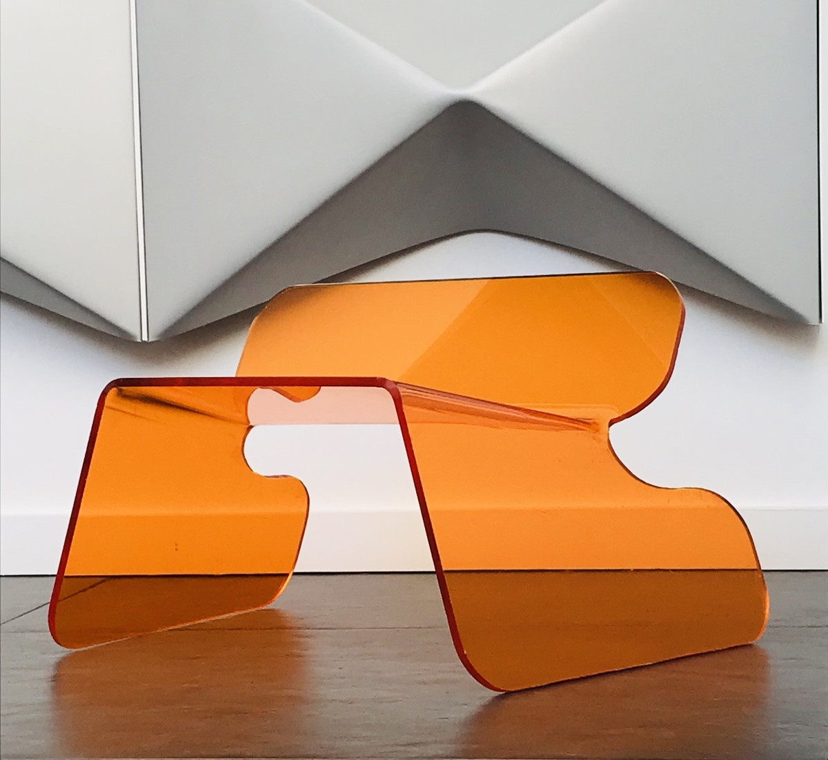 Red Plexiglass Chair In The Style Of Michel Dumas, France, 1970s-photo-3