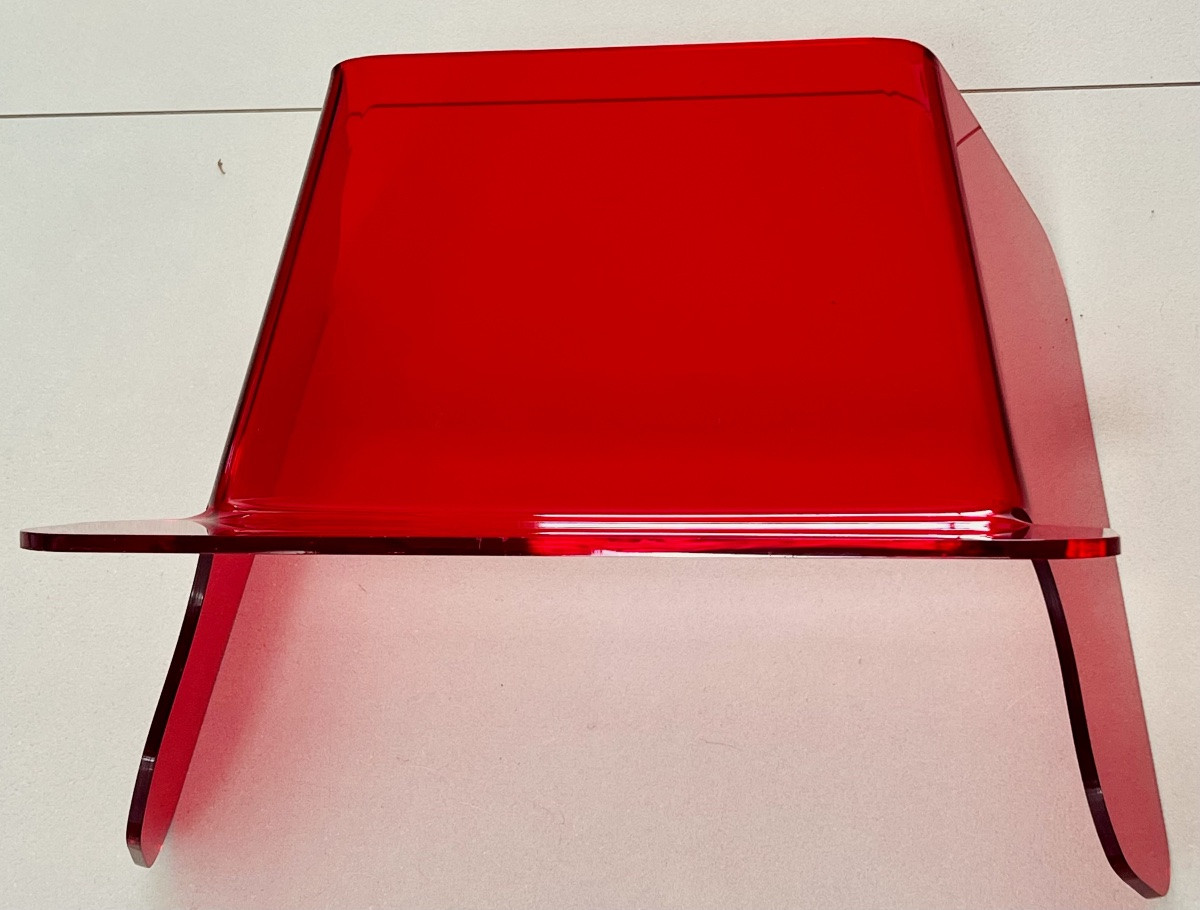 Red Plexiglass Chair In The Style Of Michel Dumas, France, 1970s-photo-6