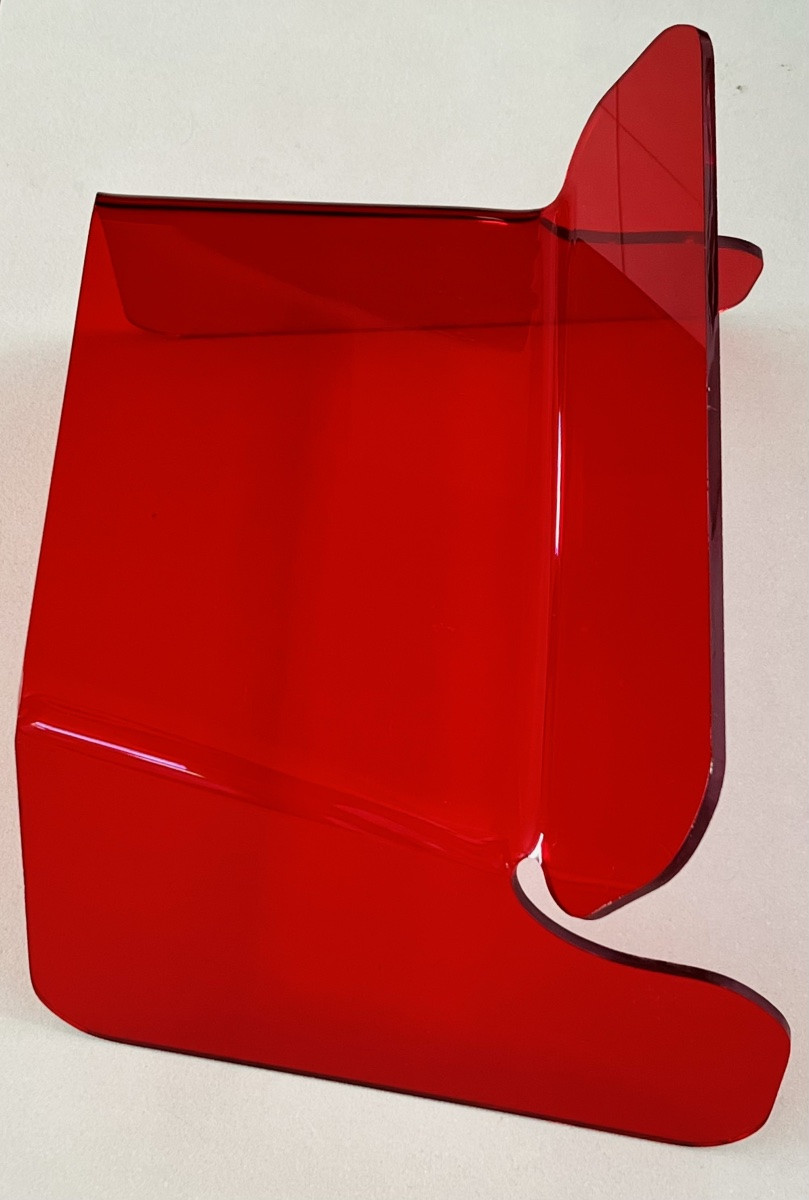 Red Plexiglass Chair In The Style Of Michel Dumas, France, 1970s-photo-7