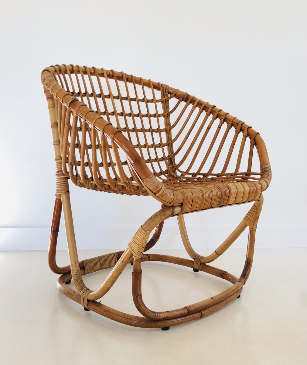 Fauteuil en rotin de Tito Agnoli pour Pierantonio Bonacina, Italie 1958-photo-4