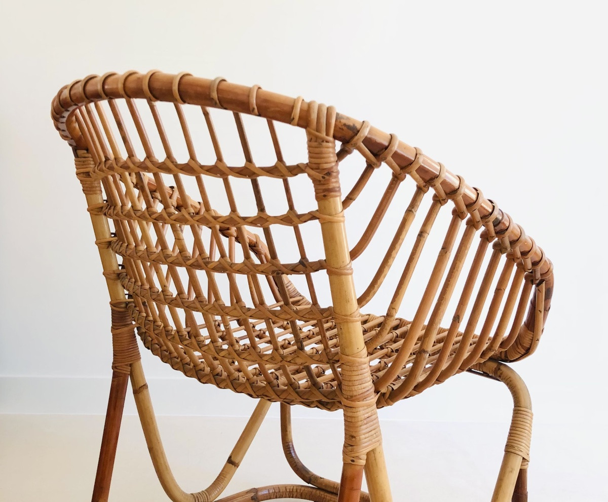 Fauteuil en rotin de Tito Agnoli pour Pierantonio Bonacina, Italie 1958-photo-7