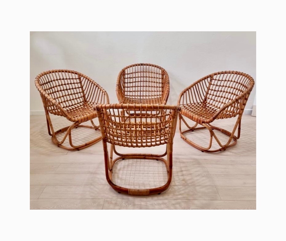 Fauteuil en rotin de Tito Agnoli pour Pierantonio Bonacina, Italie 1958-photo-8