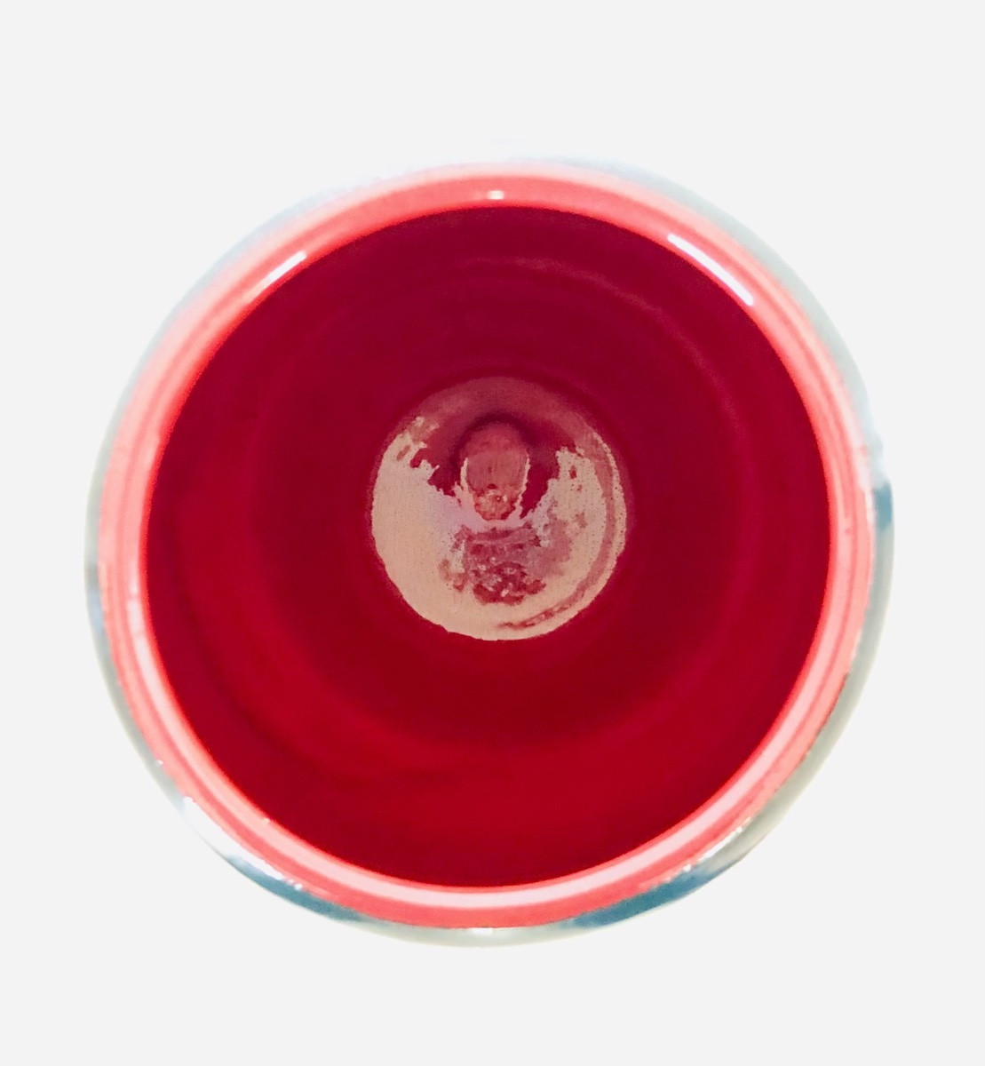 Vase piriforme en céramique rouge et noire par Elchinger, France années 60-photo-1