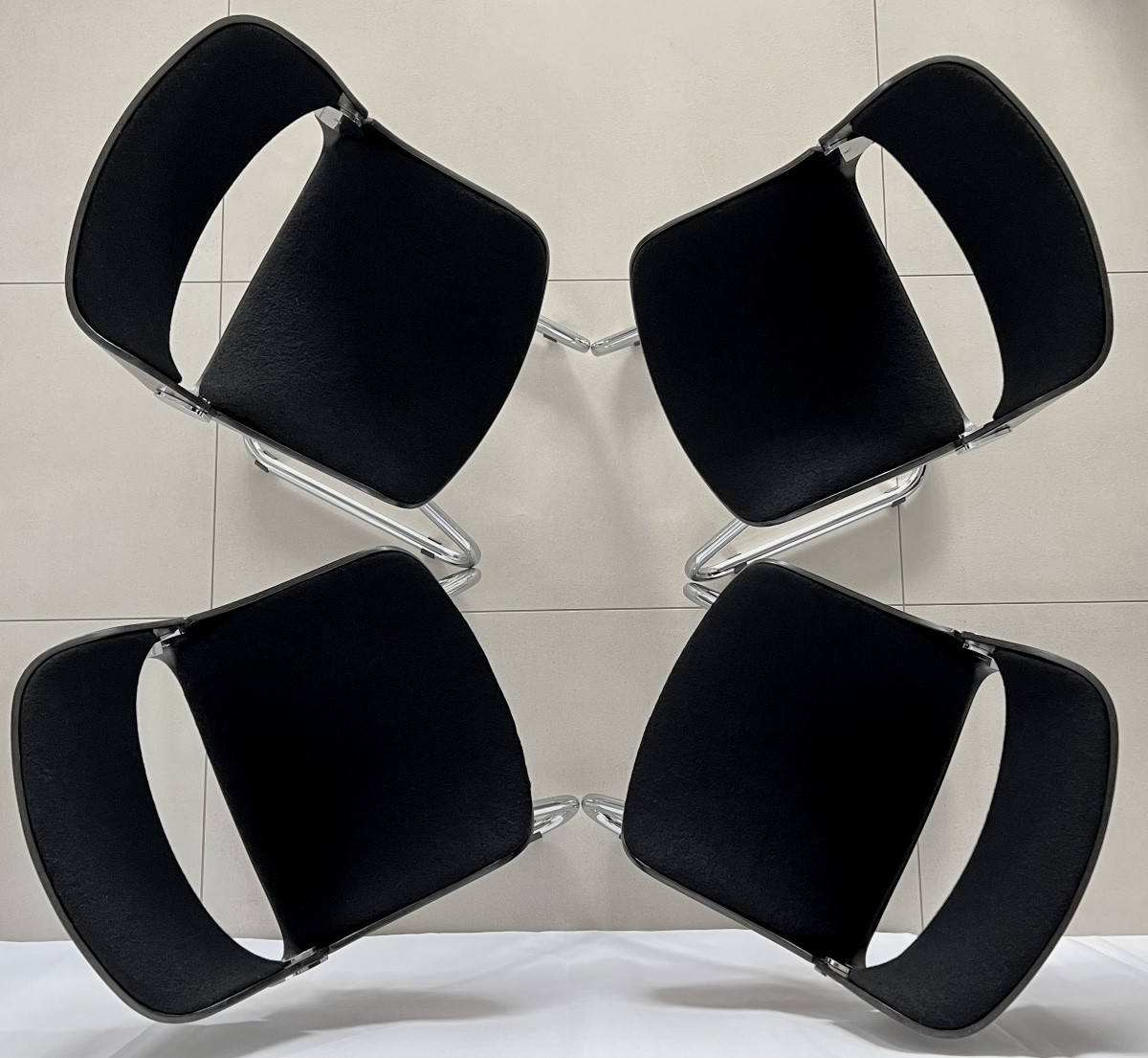 Set Of 4 Baumann Arpège Chairs Attributed To Etienne Fermigier, France, 1970s-photo-4