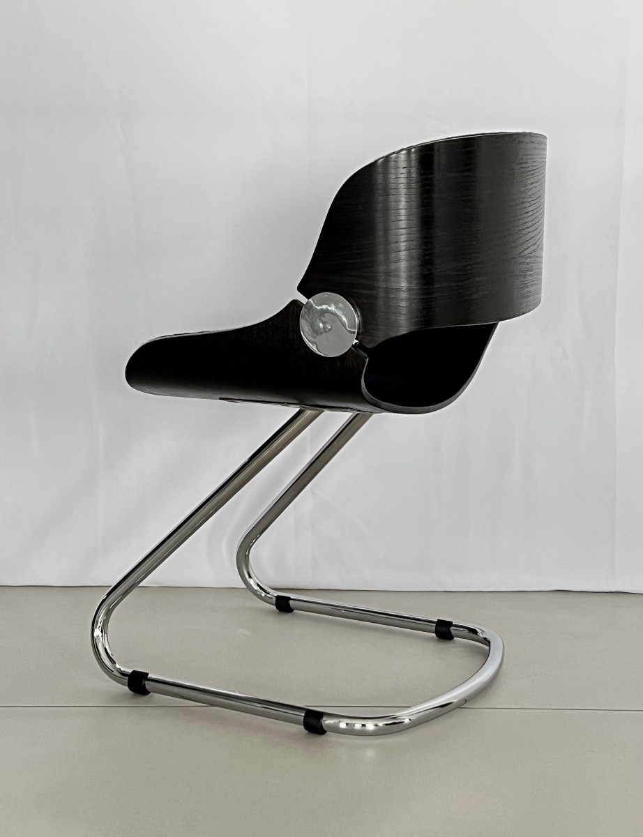 Set Of 4 Baumann Arpège Chairs Attributed To Etienne Fermigier, France, 1970s-photo-8