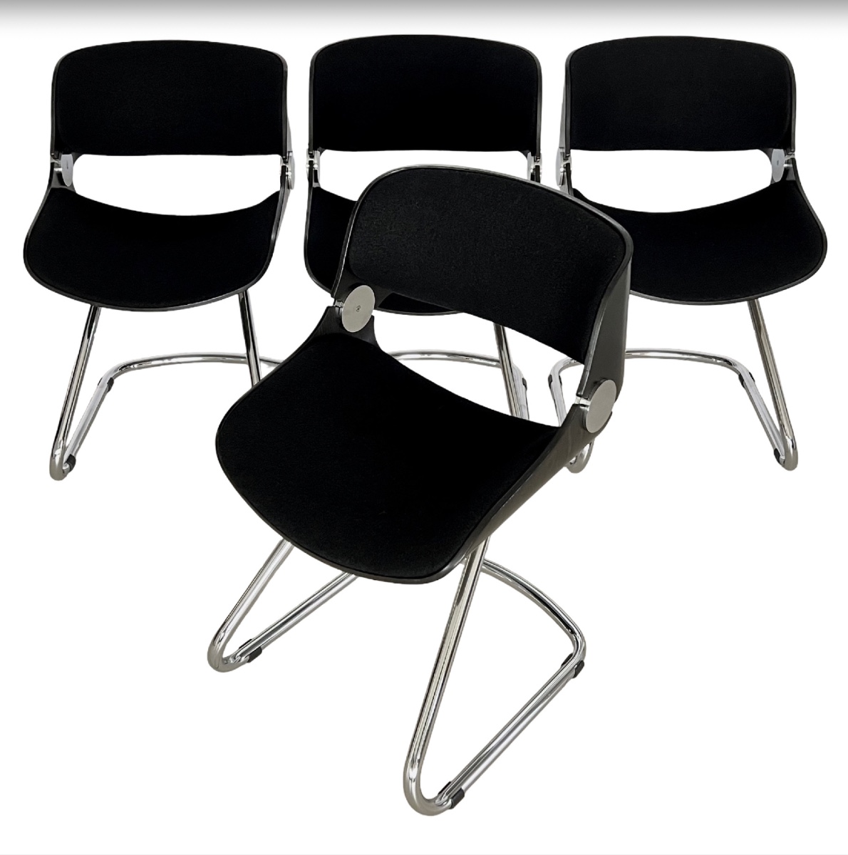 Set Of 4 Baumann Arpège Chairs Attributed To Etienne Fermigier, France, 1970s