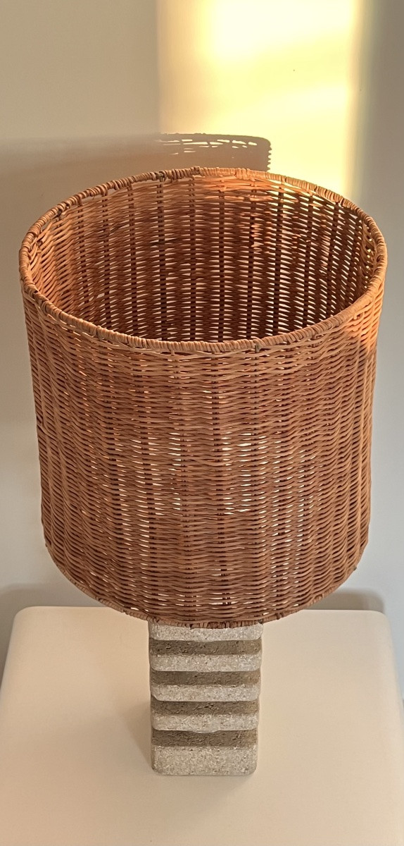 Carved Stone Living Room Lamp In The Style Of Albert Tormos, France, 1970s-photo-5