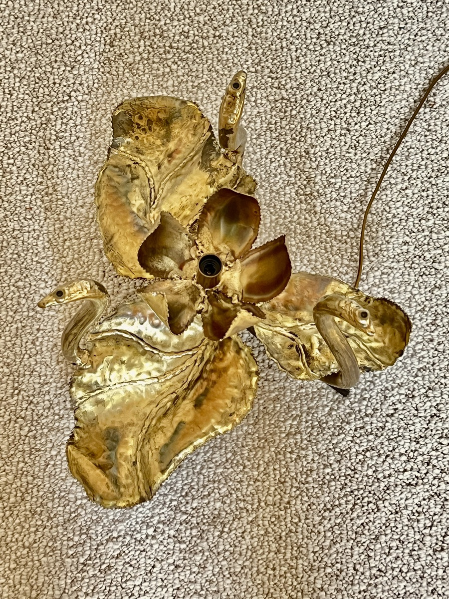 Table basse "Nénuphars" éclairante Maison Honoré Paris, France années 70-photo-8