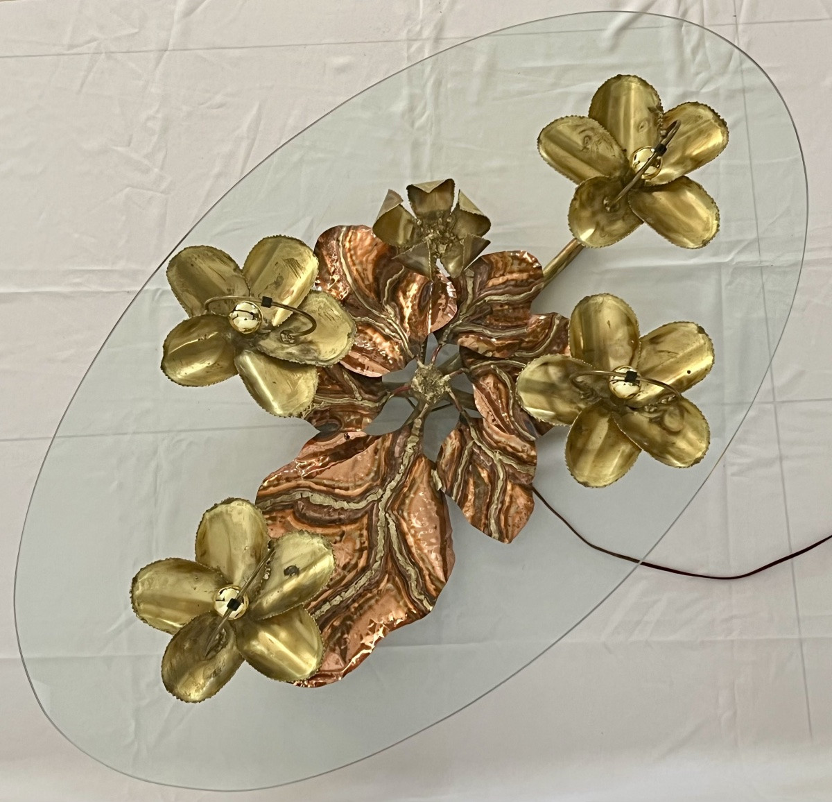 Table basse sculpturale éclairante par Henri Fernandez pour Maison Honoré Paris, France 70's-photo-4