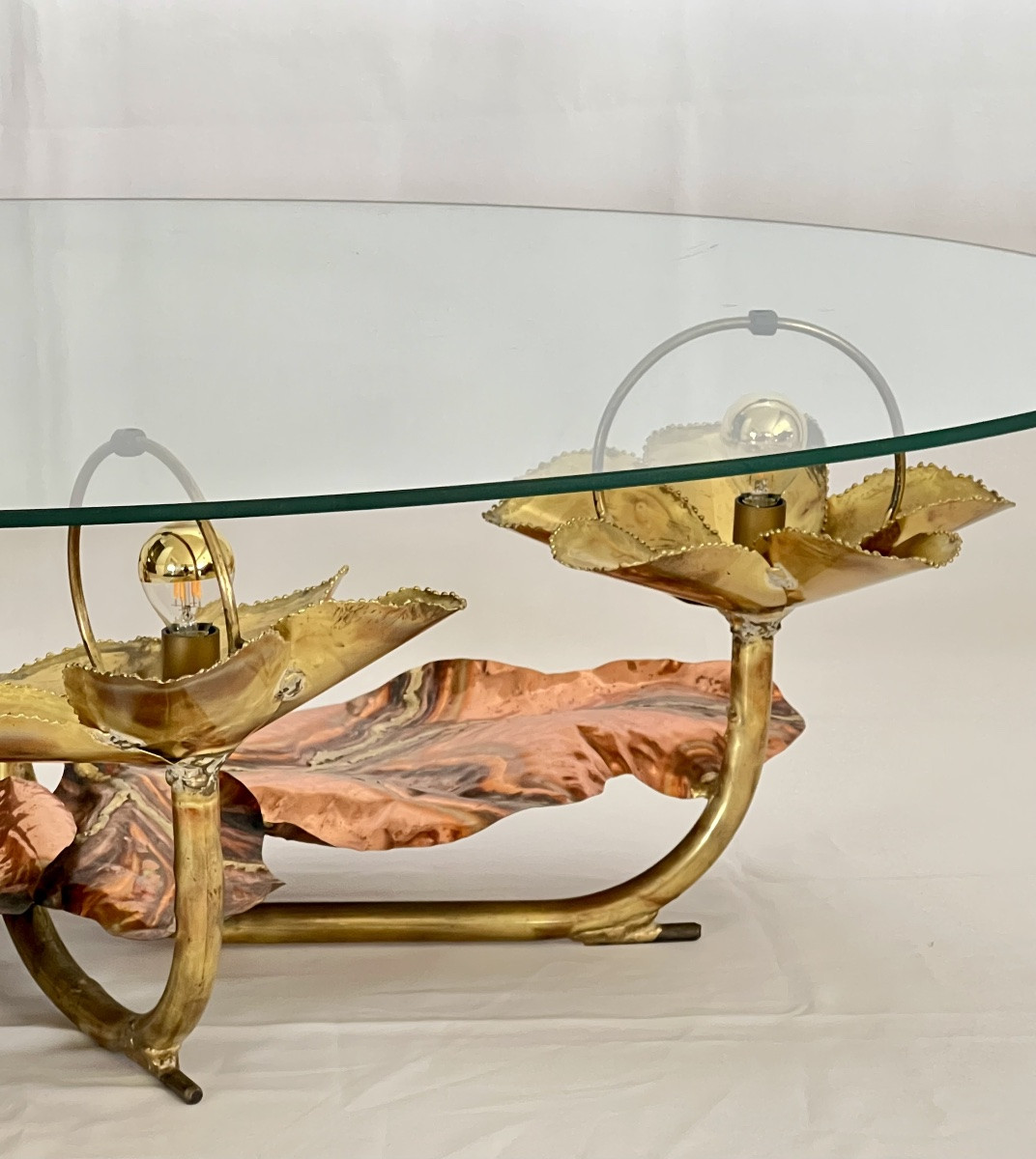 Table basse sculpturale éclairante par Henri Fernandez pour Maison Honoré Paris, France 70's-photo-7