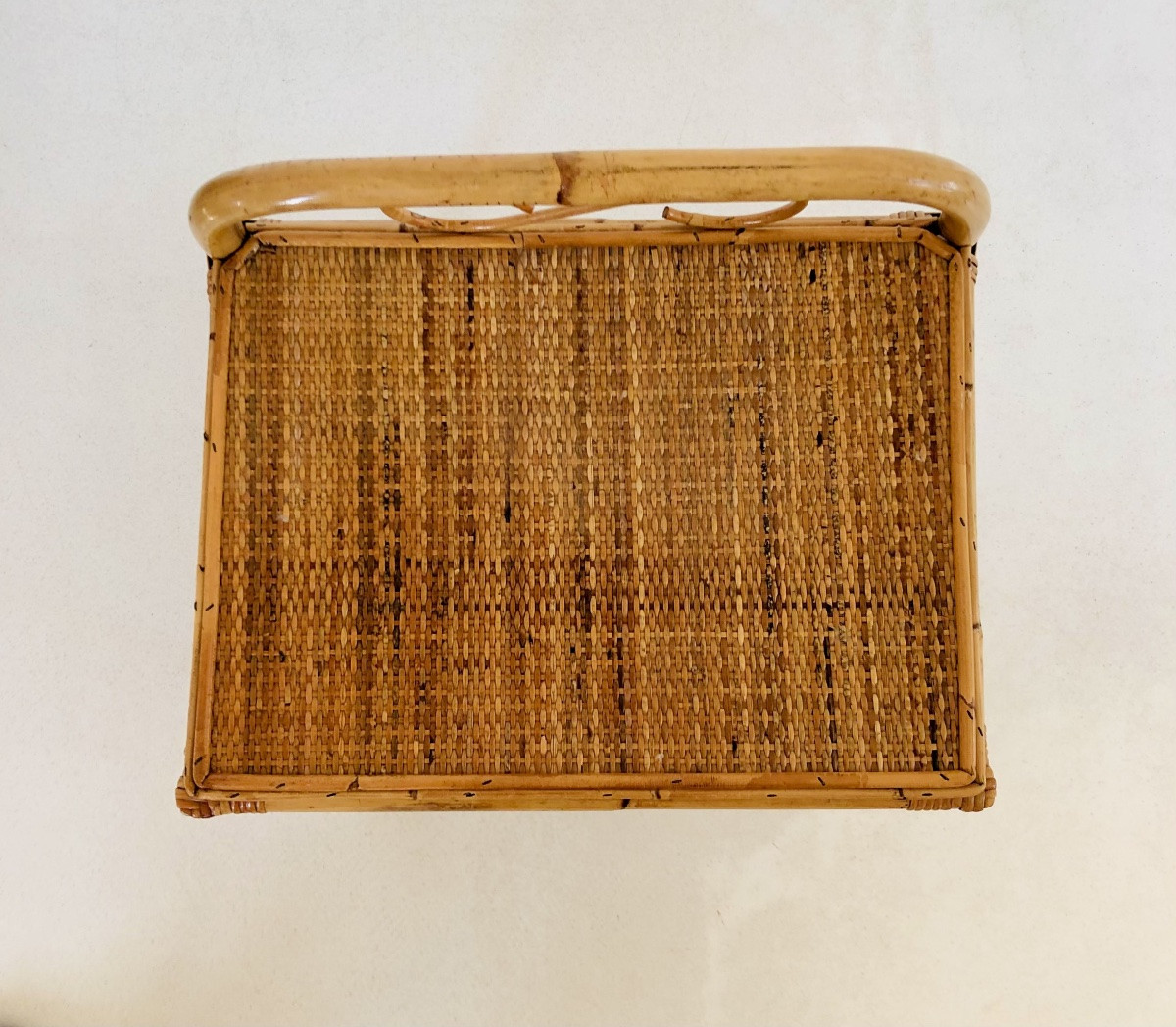 Table d'appoint en rotin, Italie années 60-photo-7