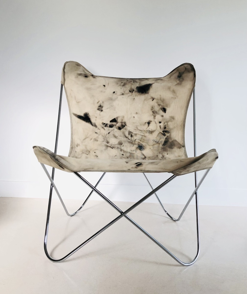 Fauteuil "Papillon" en acier chromé de Gavina Spa, Italie années 70-photo-2