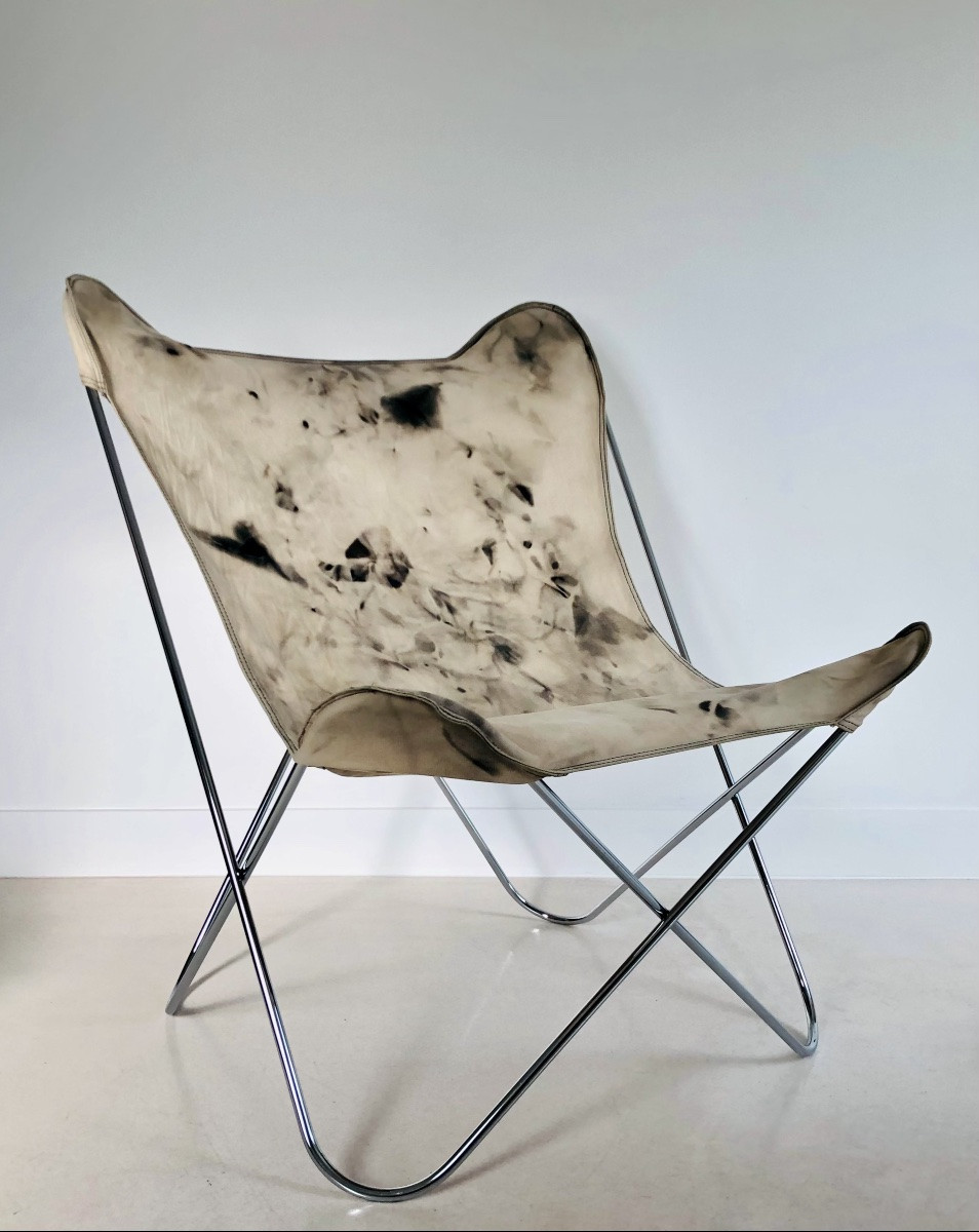 Fauteuil "Papillon" en acier chromé de Gavina Spa, Italie années 70-photo-3