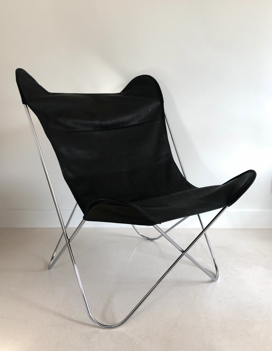 Fauteuil "Papillon" en acier chromé de Gavina Spa, Italie années 70-photo-4