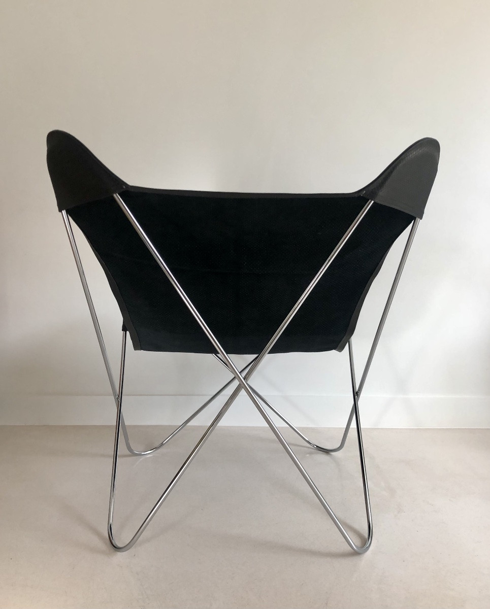Fauteuil "Papillon" en acier chromé de Gavina Spa, Italie années 70-photo-3
