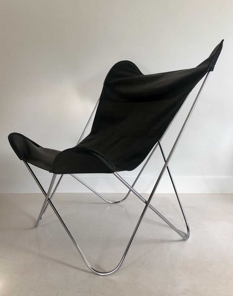 Fauteuil "Papillon" en acier chromé de Gavina Spa, Italie années 70-photo-4