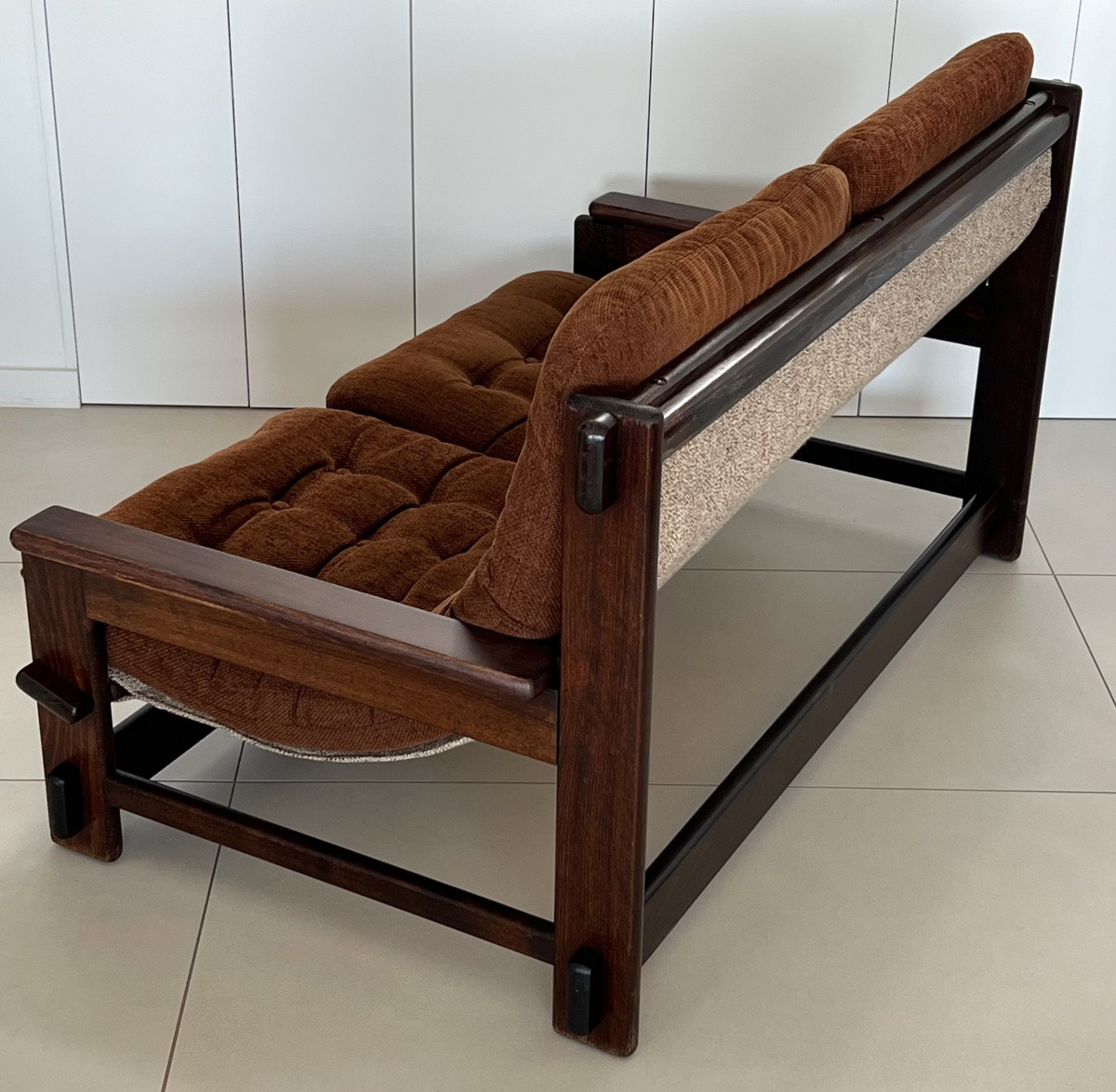 Scandinavian Oak Two-seater Sofa, 60s-photo-3