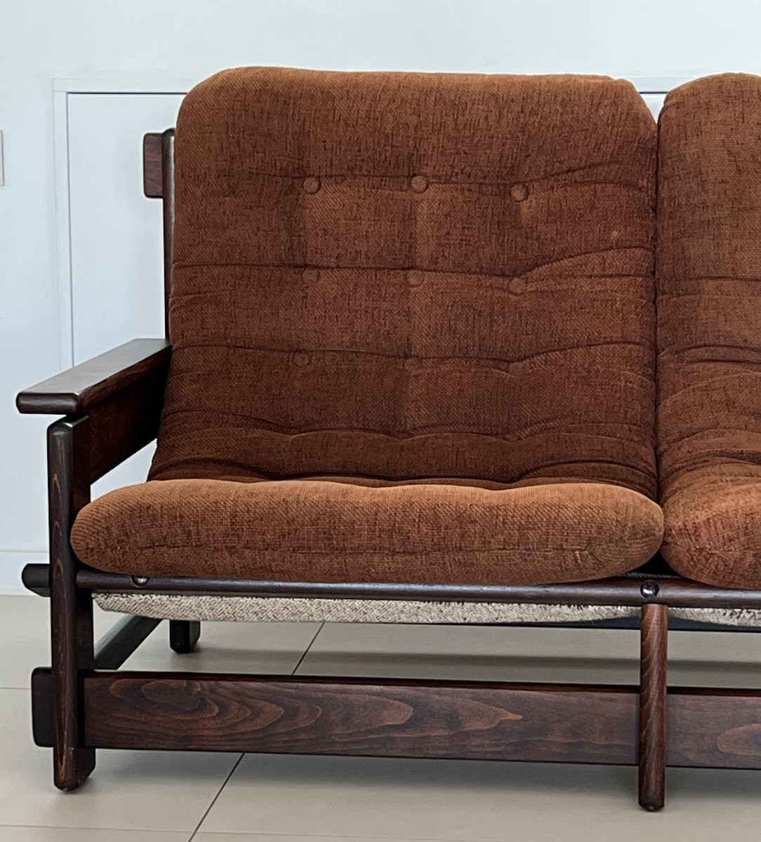 Scandinavian Oak Two-seater Sofa, 60s-photo-1