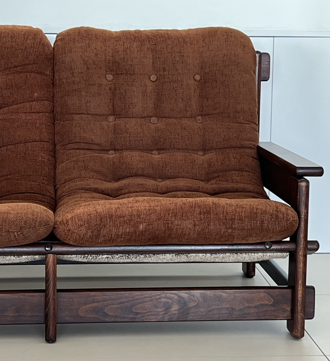 Scandinavian Oak Two-seater Sofa, 60s-photo-2
