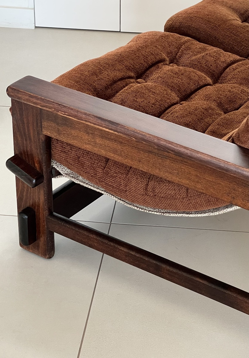 Scandinavian Oak Two-seater Sofa, 60s-photo-3