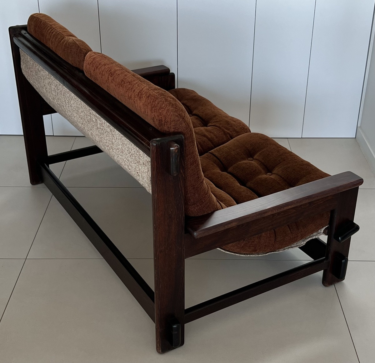 Scandinavian Oak Two-seater Sofa, 60s-photo-4