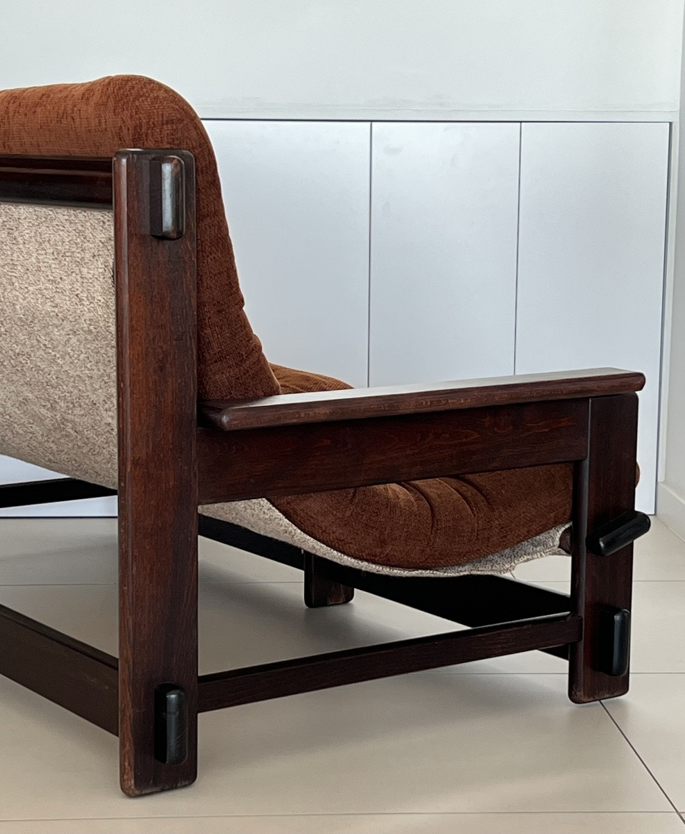 Scandinavian Oak Two-seater Sofa, 60s-photo-5