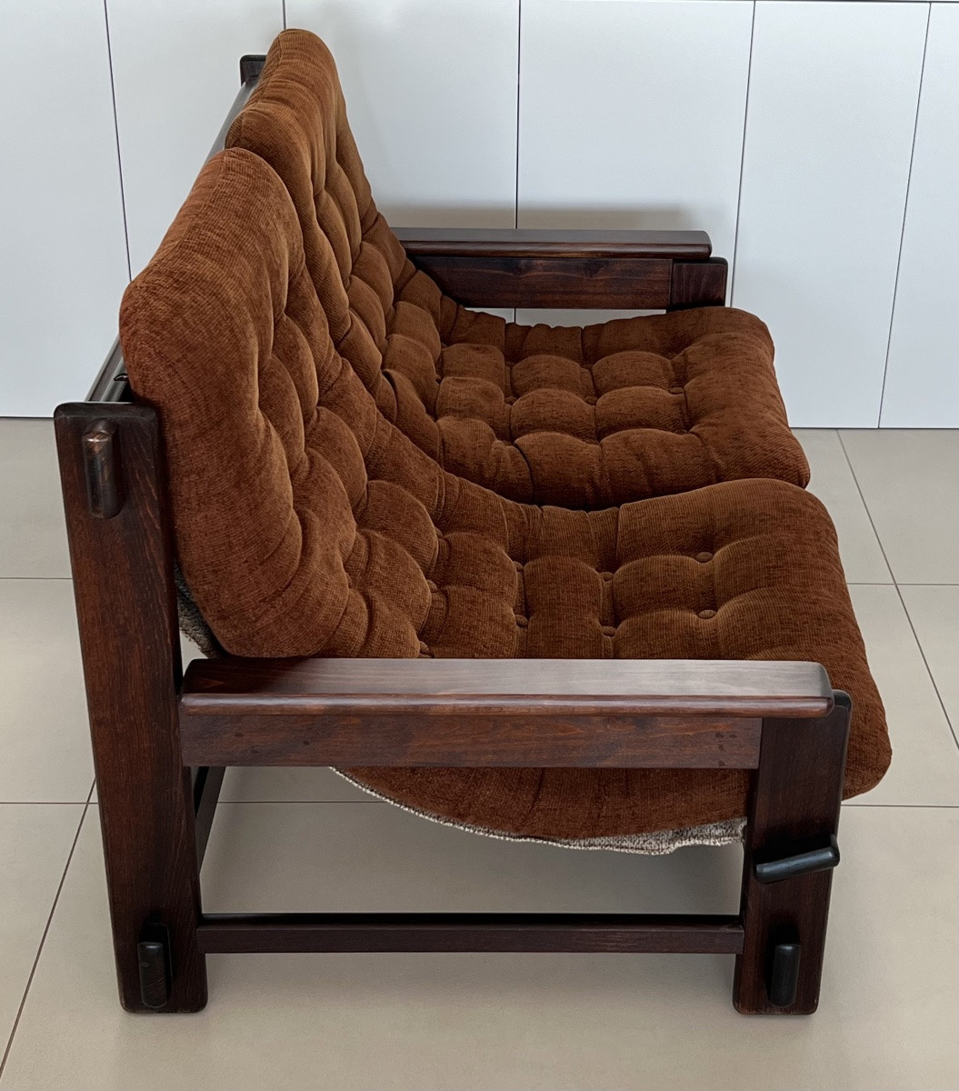 Scandinavian Oak Two-seater Sofa, 60s-photo-6
