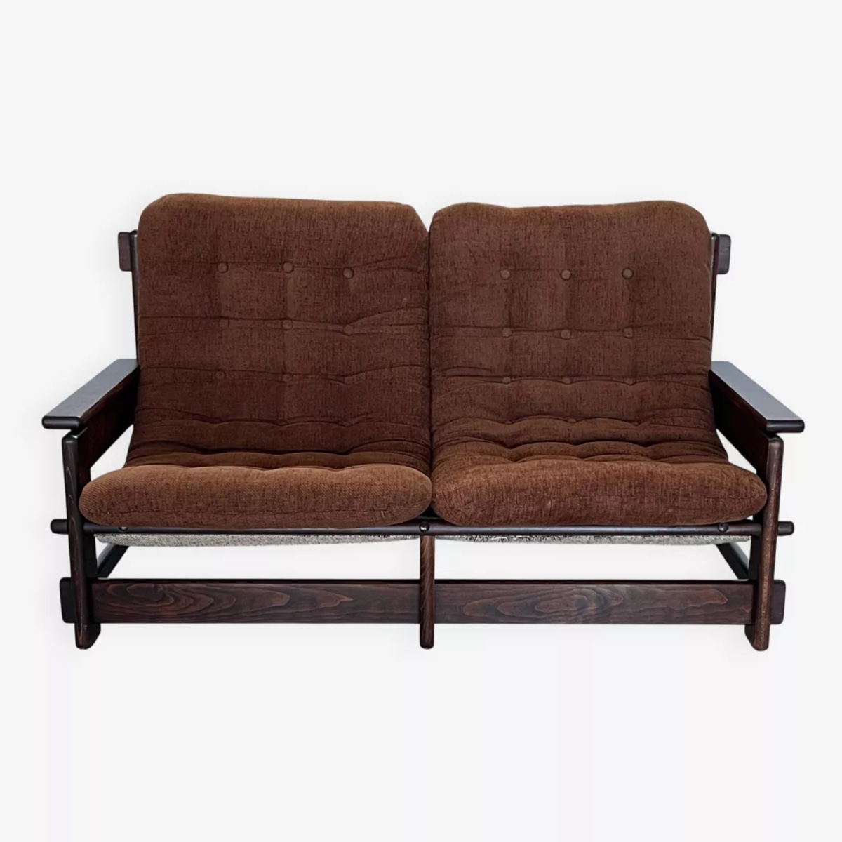 Scandinavian Oak Two-seater Sofa, 60s