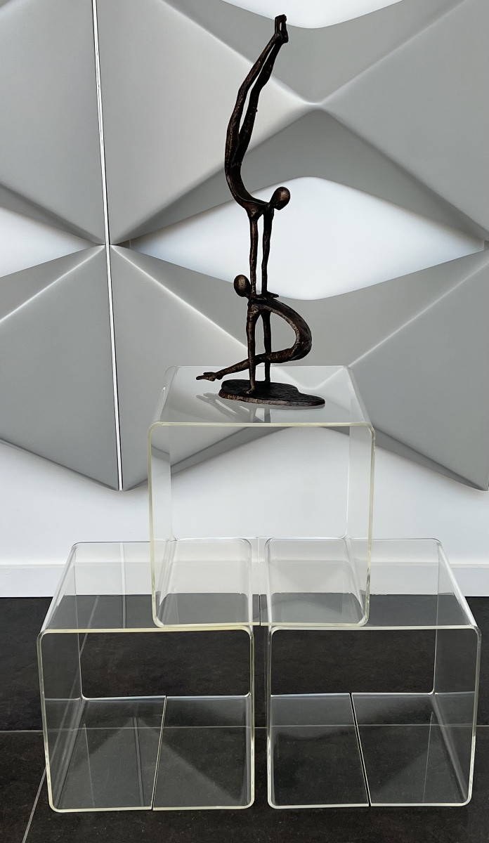 Side Table, Plexiglas Cube Shelf By Michel Dumas, France 1970s-photo-2