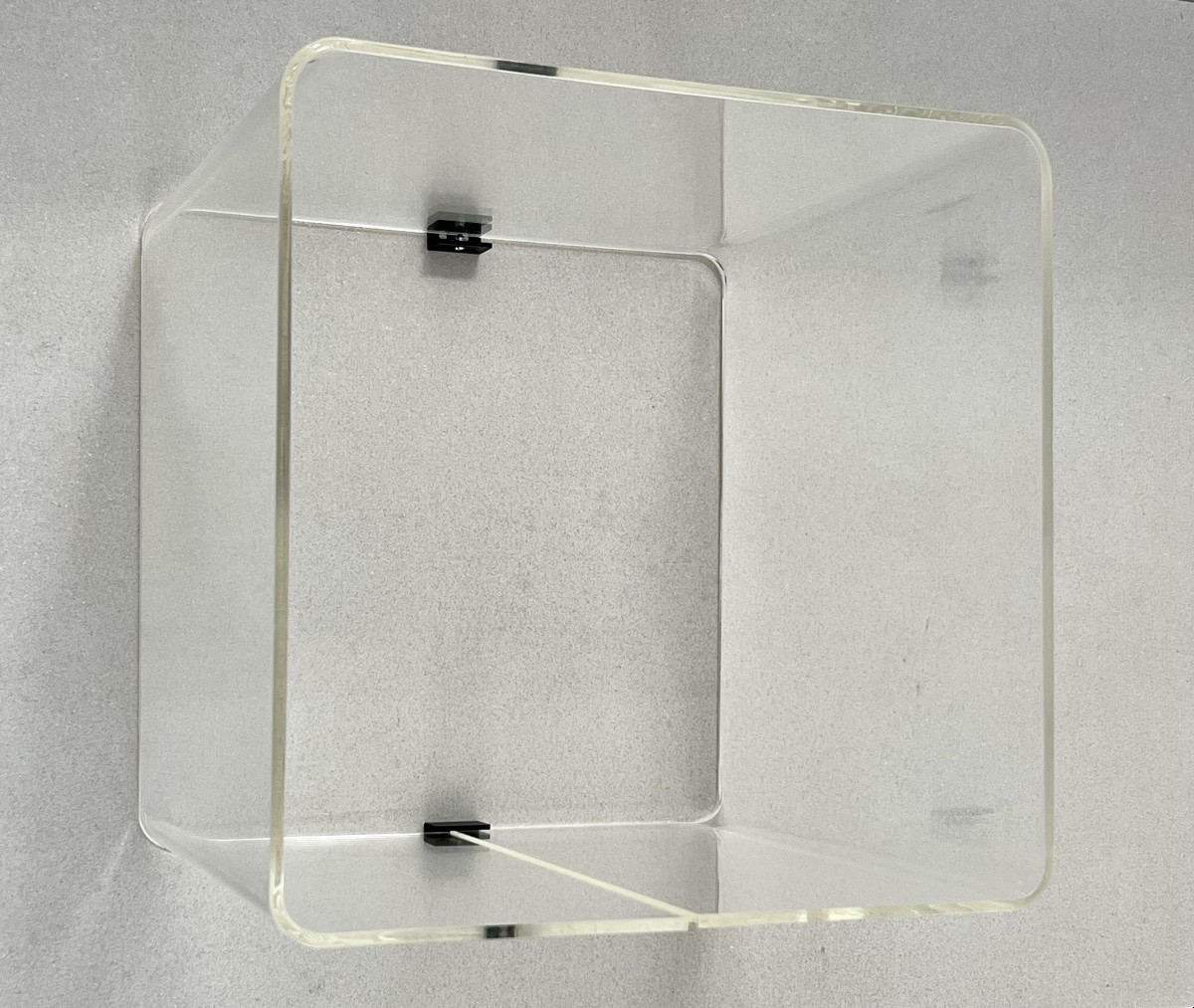 Side Table, Plexiglas Cube Shelf By Michel Dumas, France 1970s-photo-4