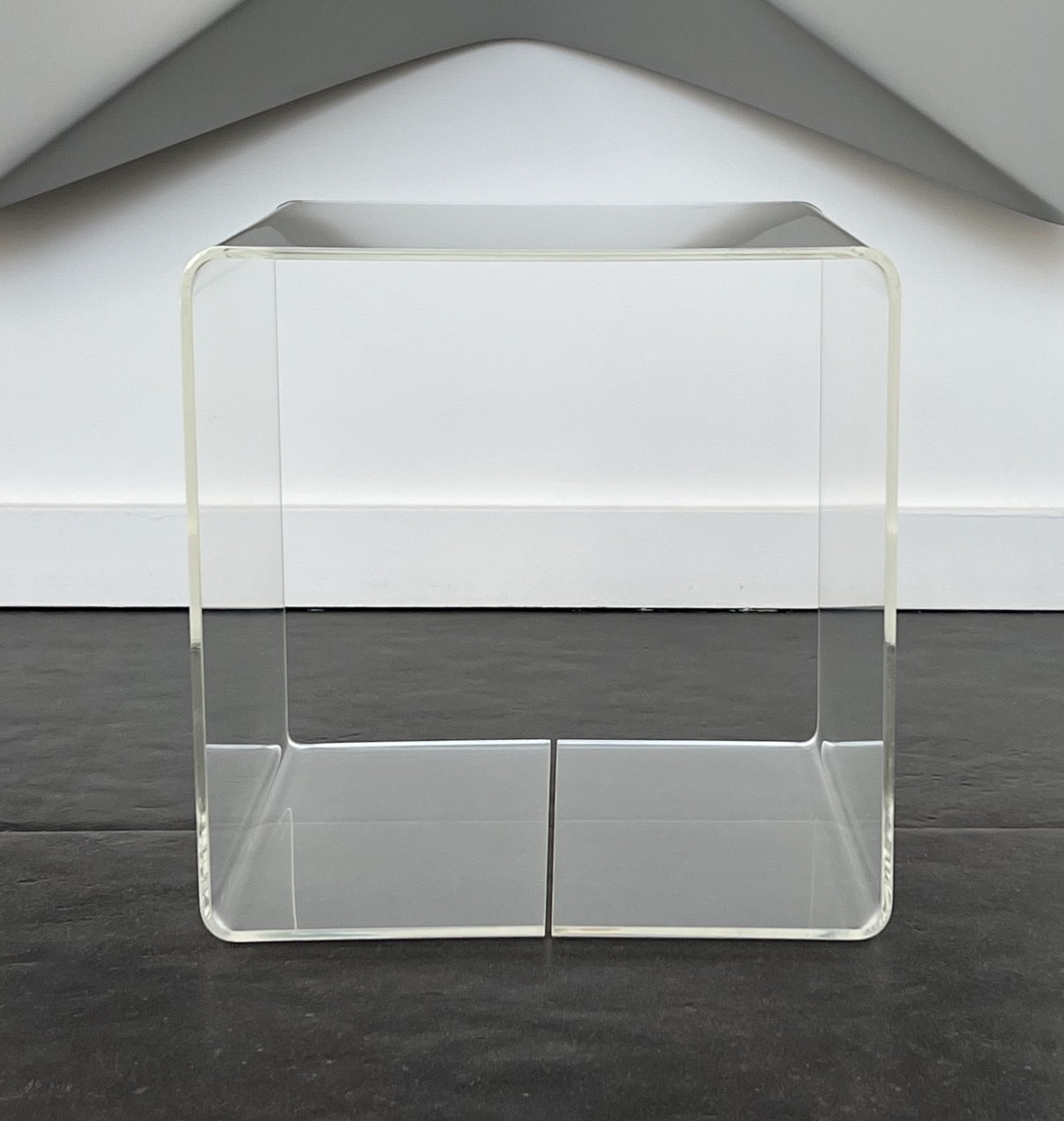 Side Table, Plexiglas Cube Shelf By Michel Dumas, France 1970s