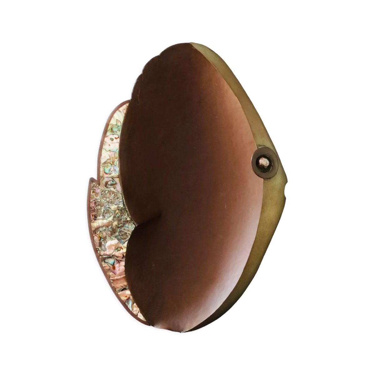 Coupe "Poisson" en cuivre et nacre par G. Espinosa, Mexique années 60