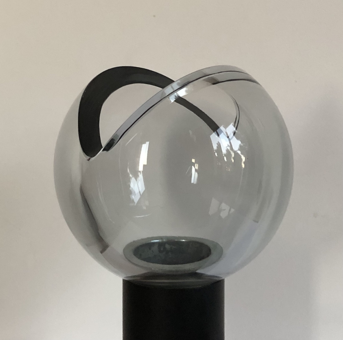 Applique de Flavio Poli pour Seguso en verre de Murano fumé gris, Italie années 70-photo-1