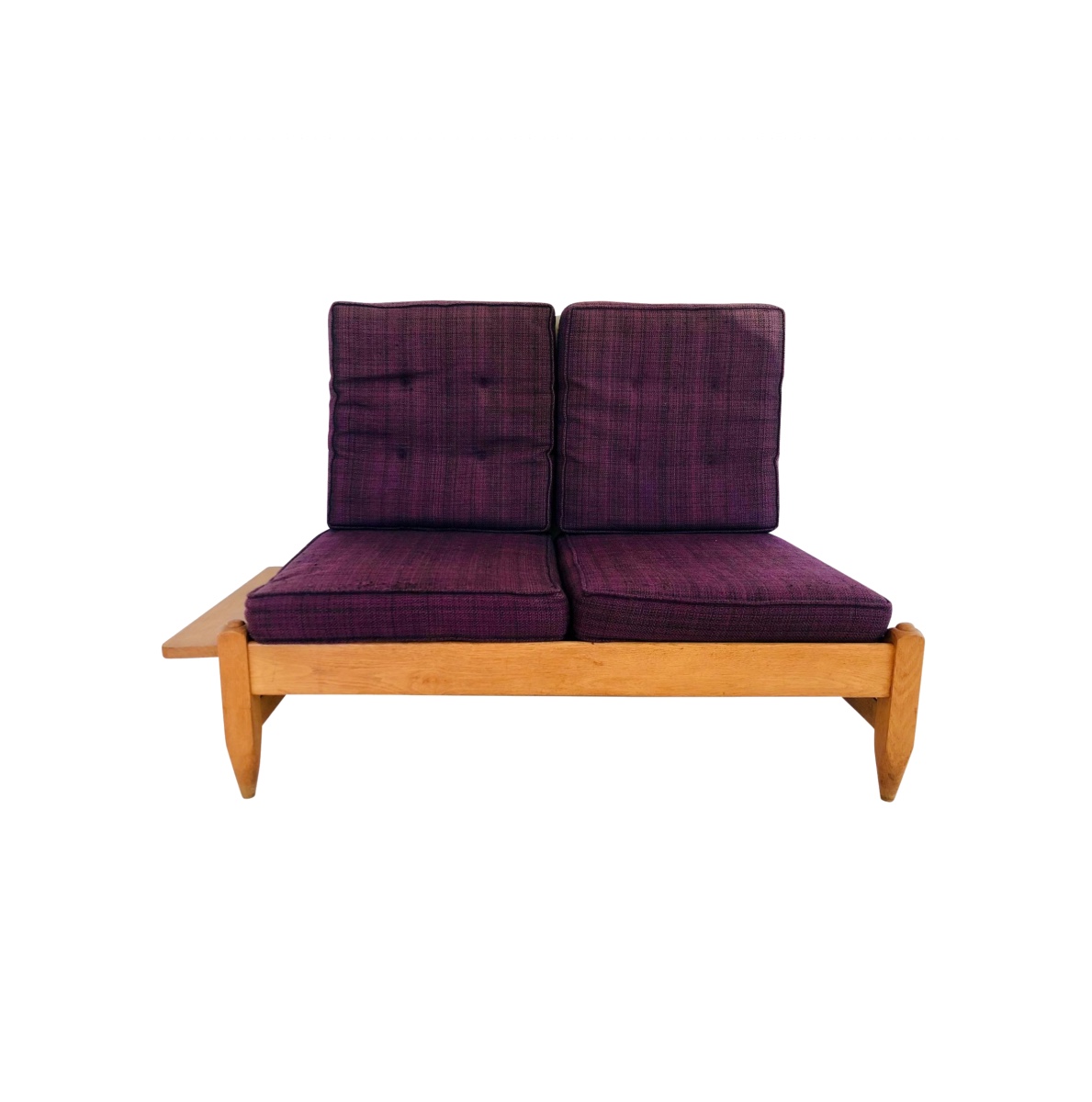 Oak Bench Seat By Guillerme & Chambron For "votre Maison", France 1960's