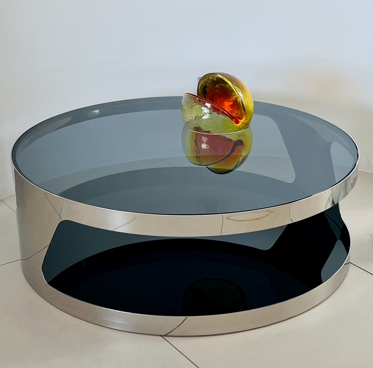Table basse ronde par Gallotti & Radice, Italie post 2000-photo-4